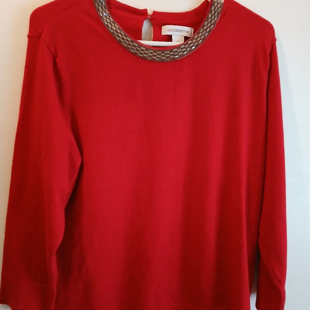 Liz Claiborne Beautiful Fall Red Sweater